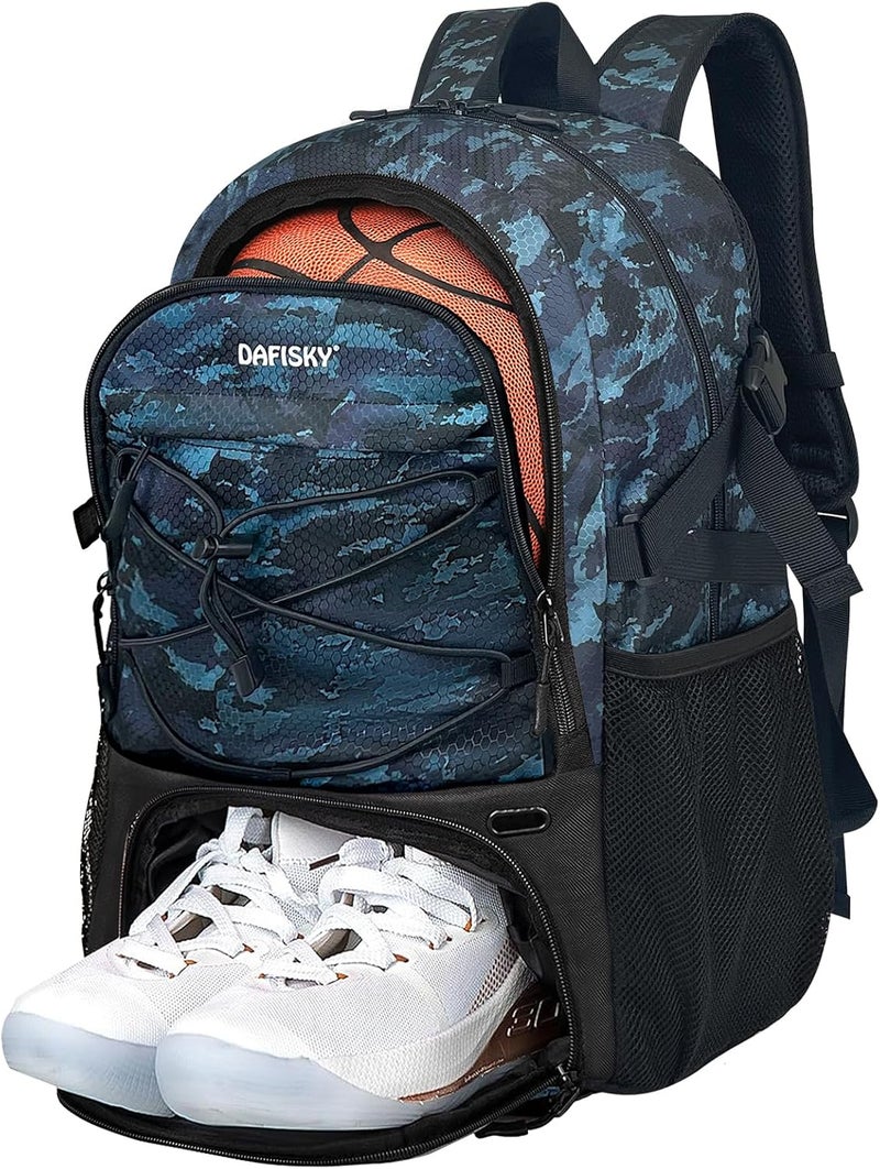 DAFISKY Basketball Backpack with Ball Compartment – Large Basketball Bag with Shoes compartment Sports Equipment Bag for Soccer Ball,Volleyball,Gym,Outdoor,Travel - Image 1